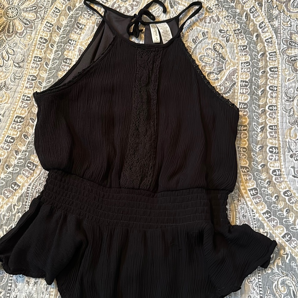 S black halter tank top, spaghetti strap